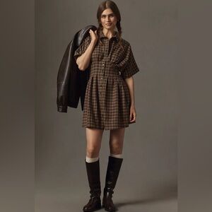 Anthropologie The Tobie Mini Shirt Dress by Exquise NWT